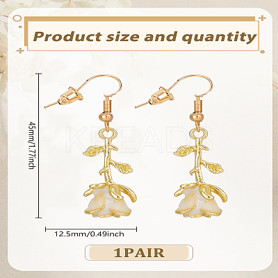 1 Pair Alloy Enamel Dangle Earrings EJEW-LP0007-108B-1
