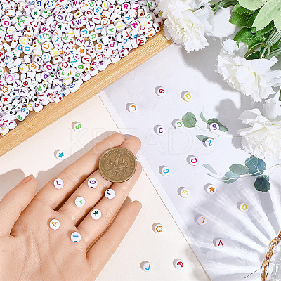 1400Pcs 3 Styles White Opaque Acrylic Beads MACR-PA0001-31-1