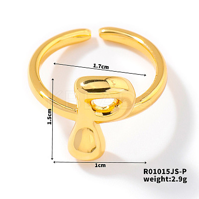 Fashionable Letter Brass Open Cuff for Women UR6840-16-1