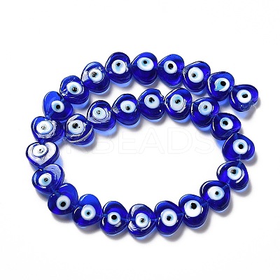 Handmade Evil Eye Lampwork Beads Strands X-LAMP-E023-07C-07-1