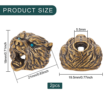 2Pcs Tibetan Style Alloy European Beads TIBEB-BC0001-05AB-1
