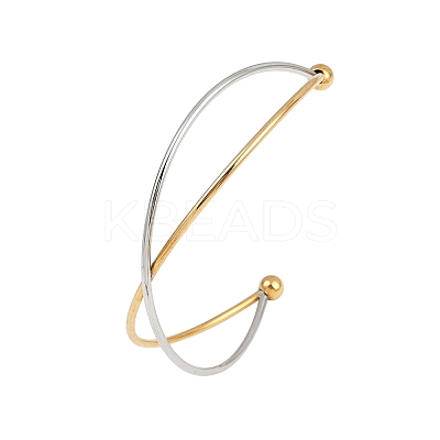 304 Stainless Steel Cuff Bangles for Women BJEW-B139-01-1