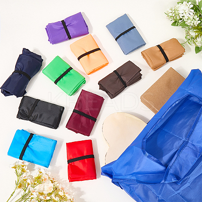 20Pcs 12 Colors Reusable Polyester Supermarket Shopping Tote Bags ABAG-CN0001-50-1