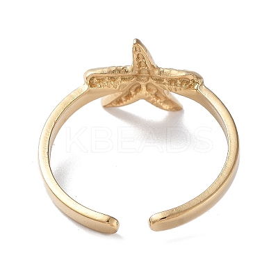 304 Stainless Steel Open Cuff Rings for Women RJEW-M020-06G-01-1