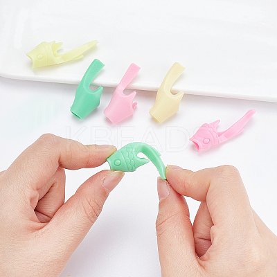 60Pcs 6 Colors Fish Shape Polyethylene Pencil Grips for Kids AJEW-GF0003-35-1