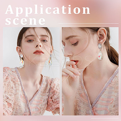 6 Pairs 2 Colors Brass Micro Pave Clear Cubic Zirconia Oval Stud Earring Findings KK-BBC0007-30-1