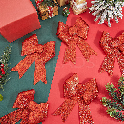 Christmas PVC Glitter Bowknot AJEW-SP0003-72A-01-1