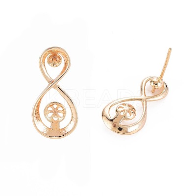 Brass Stud Earring Findings KK-S364-141-1