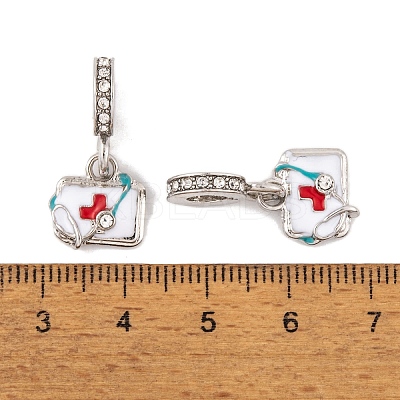 Rack Plating Alloy Crystal Rhinestone European Dangle Charms FIND-C055-24P-1