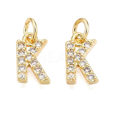 Brass Micro Pave Clear Cubic Zirconia Charms KK-ZX025-07K-1