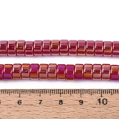 AB Color Plated Opaque Glass Beads Strands GLAA-T026-4x8mm-P03-1