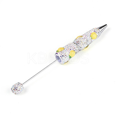 Resin & Polymer Clay Pave Rhinestone Ball-Point Pen AJEW-T013-04K-1