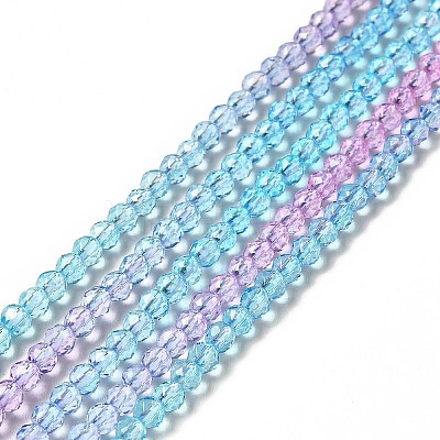 Transparent Gradient Color Glass Beads Strands X1-GLAA-H021-01B-29-1
