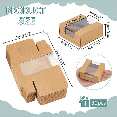 Square Paper Storage Gift Boxes with Clear Visible Window LS-CON-WH0095-65A-1
