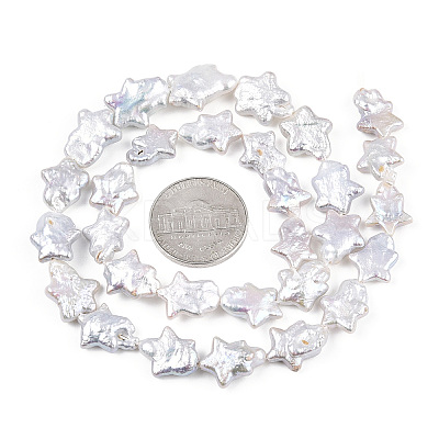 Natural Nucleated Baroque Keshi Pearl Beads Strands PEAR-S020-Z03-1