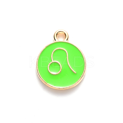 Alloy Enamel Pendants X-ENAM-S124-01B-06G-1
