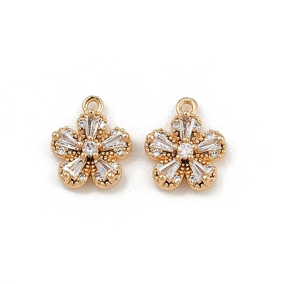 Brass Micro Pave Cubic Zirconia Pendants KK-K407-16G-1