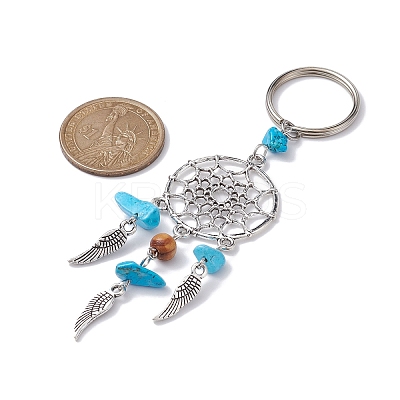 Woven Web/Net with Wing Alloy Pendant Keychain KEYC-JKC00587-02-1