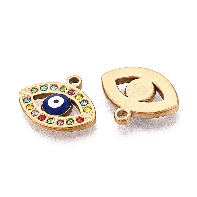 304 Stainless Steel Rhinestone Pendants STAS-N110-52B-G-1