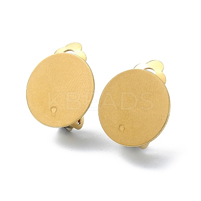 Ion Plating(IP) 304 Stainless Steel Clip-on Earring Findings STAS-Q318-08G-1