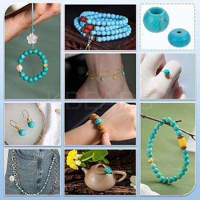 40Pcs 2 Styles Synthetic Turquoise European Beads G-PH0002-56-1