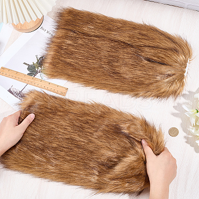 Polyester Imitation Fox Hair Boot Cover AJEW-WH20130-37A-1
