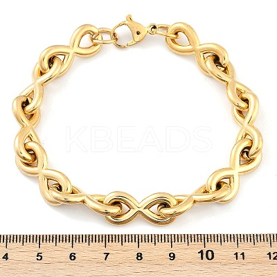 304 Stainless Steel Infinity Link Chain Bracelets for Women Men BJEW-F488-53B-G-1