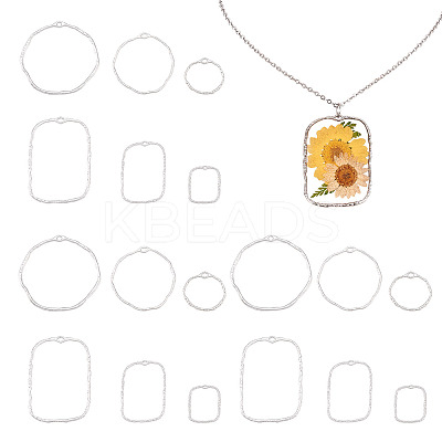 24Pcs 6 Styles Alloy Open Back Bezel Pendants FIND-TA0005-14-1