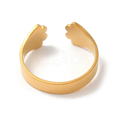 304 Stainless Steel Open Cuff Rings for Women RJEW-G291-04G-1