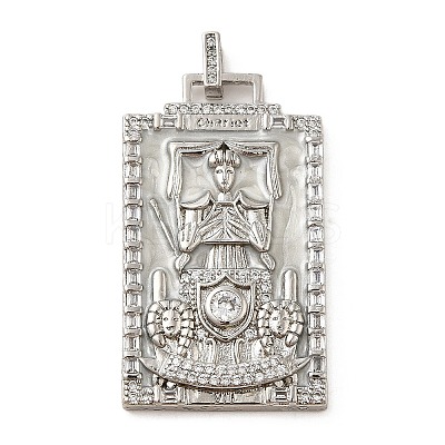 Brass Micro Pave Cubic Zirconia Pendants with Enamel KK-H458-01P-17-1