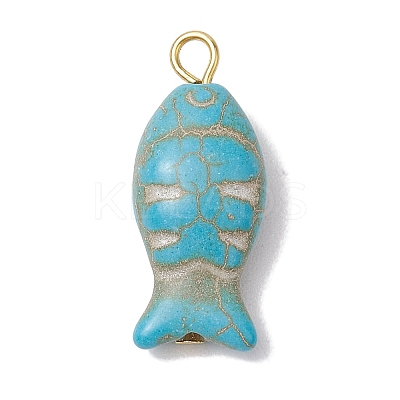 Synthetic Turquoise Pendants PALLOY-JF02655-1