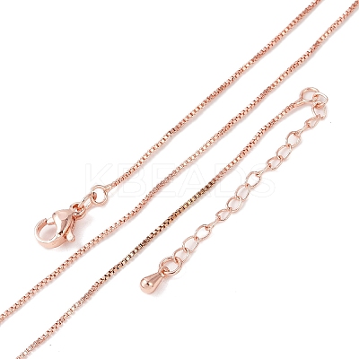 Brass Box Chain Necklaces for Women NJEW-D302-41RG-1