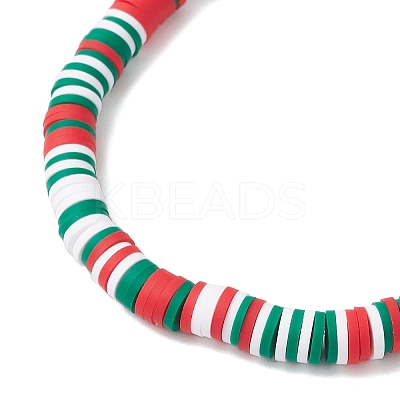 4Pcs Christmas Theme Handmade Polymer Clay Beads Stretch Bracelet Sets BJEW-JB12111-1