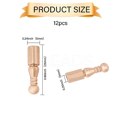 12Pcs Alloy Cord Ends FIND-CA0009-70LG-1