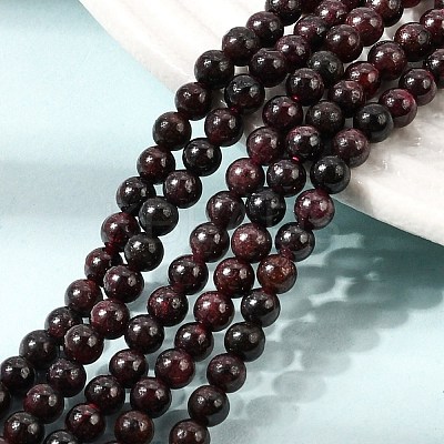 Natural Garnet Gemstone Bead Strands G-R263-4mm-1