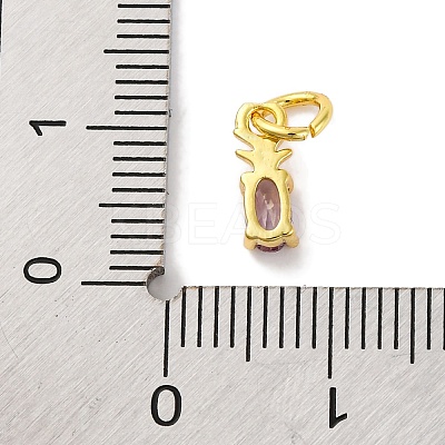 Rack Plating Brass Micro Pave Cubic Zirconia Charms KK-F881-03G-08-1
