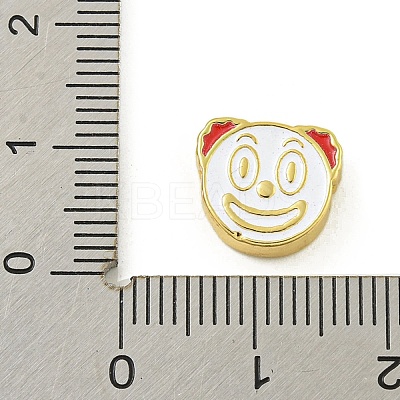 Rack Plating Brass Enamel Beads KK-U029-22G-03-1