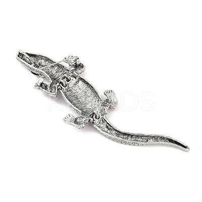 Alloy Rhinestones Alligator Brooches JEWB-S022-07A-1