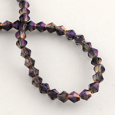 Electroplate Glass Bead Strands X-EGLA-R094-4mm-10-1