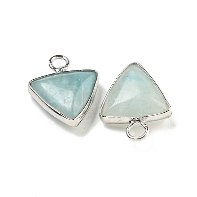 Natural Flower Amazonite Triangle Charms G-K338-24P-1
