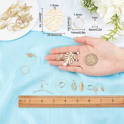 DIY Leaf & Pearl Dangle Earring Making Kits DIY-SC0016-50-1