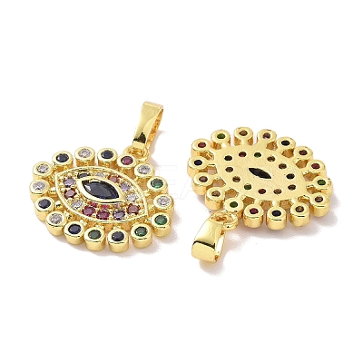 Real 18K Gold Plated Brass Micro Pave Cubic Zirconia Pendants KK-L209-038G-01-1