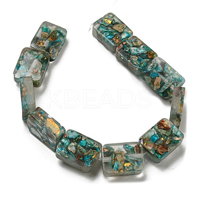 Dyed Natural Imperial Jasper with Resin Beads Strands G-G083-F01-01-1