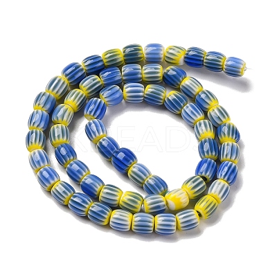 Handmade Lampwork Chevron Beads Strands LAMP-K041-01A-04-1