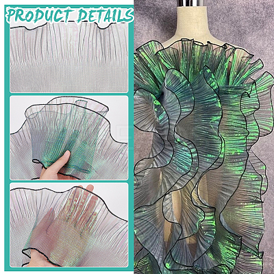 6 Yards Laser Polyester Pleated Lace Trim OCOR-BC0006-11E-1