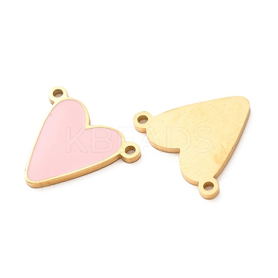 304 Stainless Steel with Pink Enamel Connector Charms SA-CBA061A-06G-1