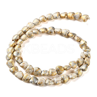 Spray Printed Synthetic Turquoise Beads Strands TURQ-P002-01A-06-1