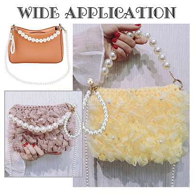3Pcs 3 Style Resin Imitation Pearl Purse Straps FIND-WR0009-56-1