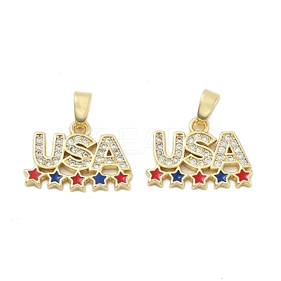 Brass Micro Pave Cubic Zirconia Pendants KK-H206-13G-1