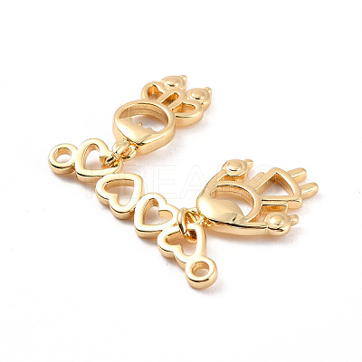 Rack Plating Brass Connector Charms KK-C240-01G-1
